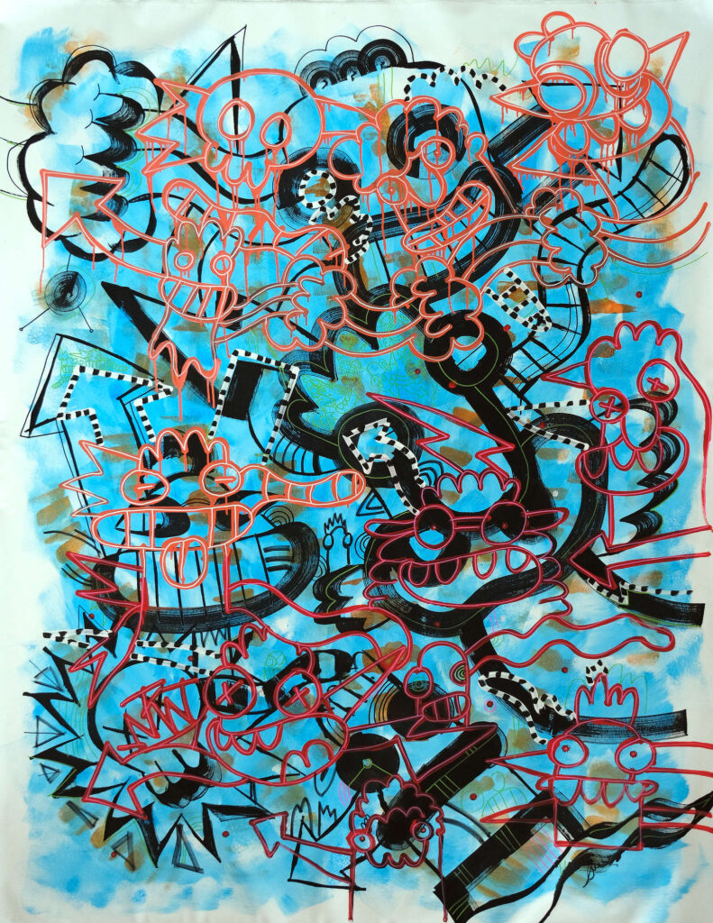 BlueWall, contemporary painting by German artist Fatin Rahmouni